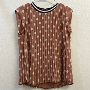 Polka Dot Pleated Blouse